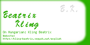beatrix kling business card